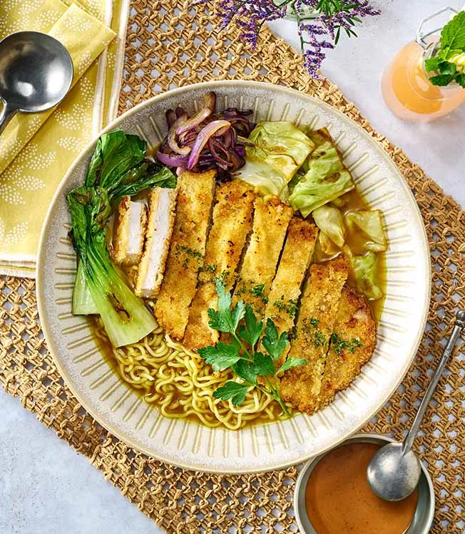 Kari řízek ramen s teriyaki omáčkou