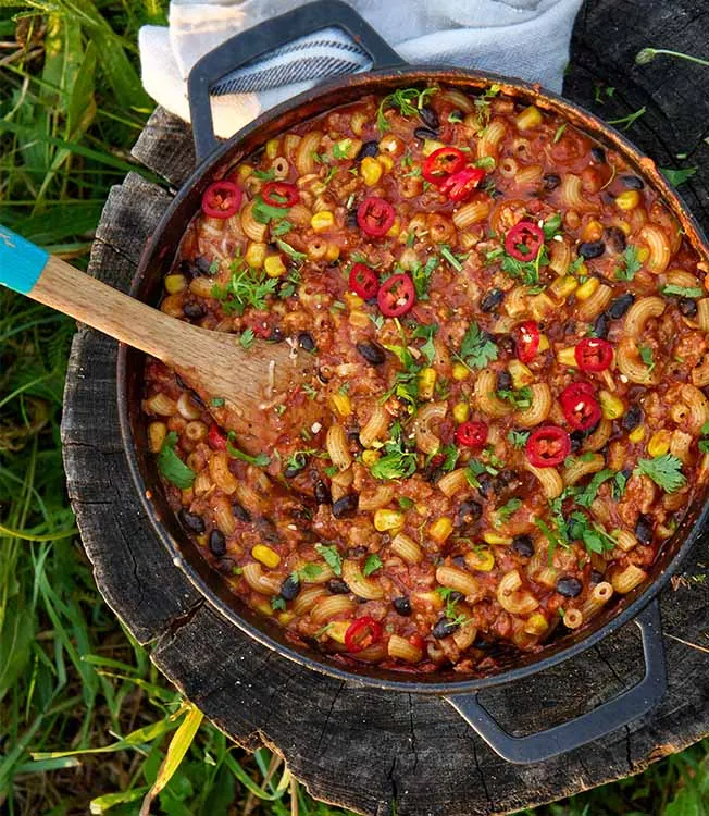 Chilli mac s kuřecím masem a mac ‘n’ cheese