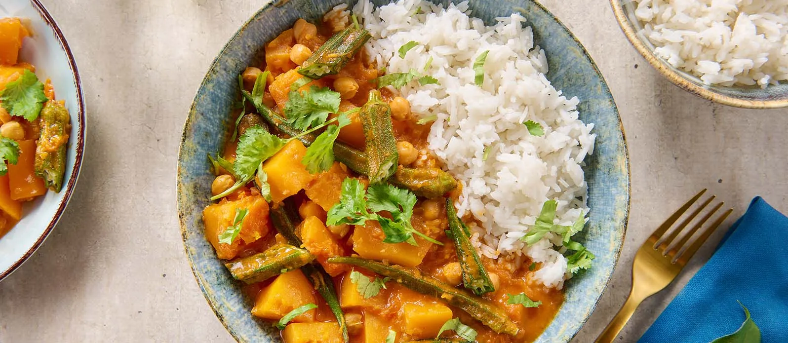 Dýňovo-okra ragú s rýží