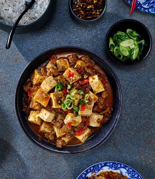 Mapo tofu s pikantním hovězím masem a chilli