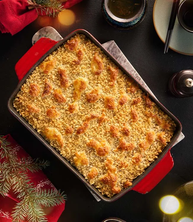 Zapečené mořské plody s kari a jemným bešamelem