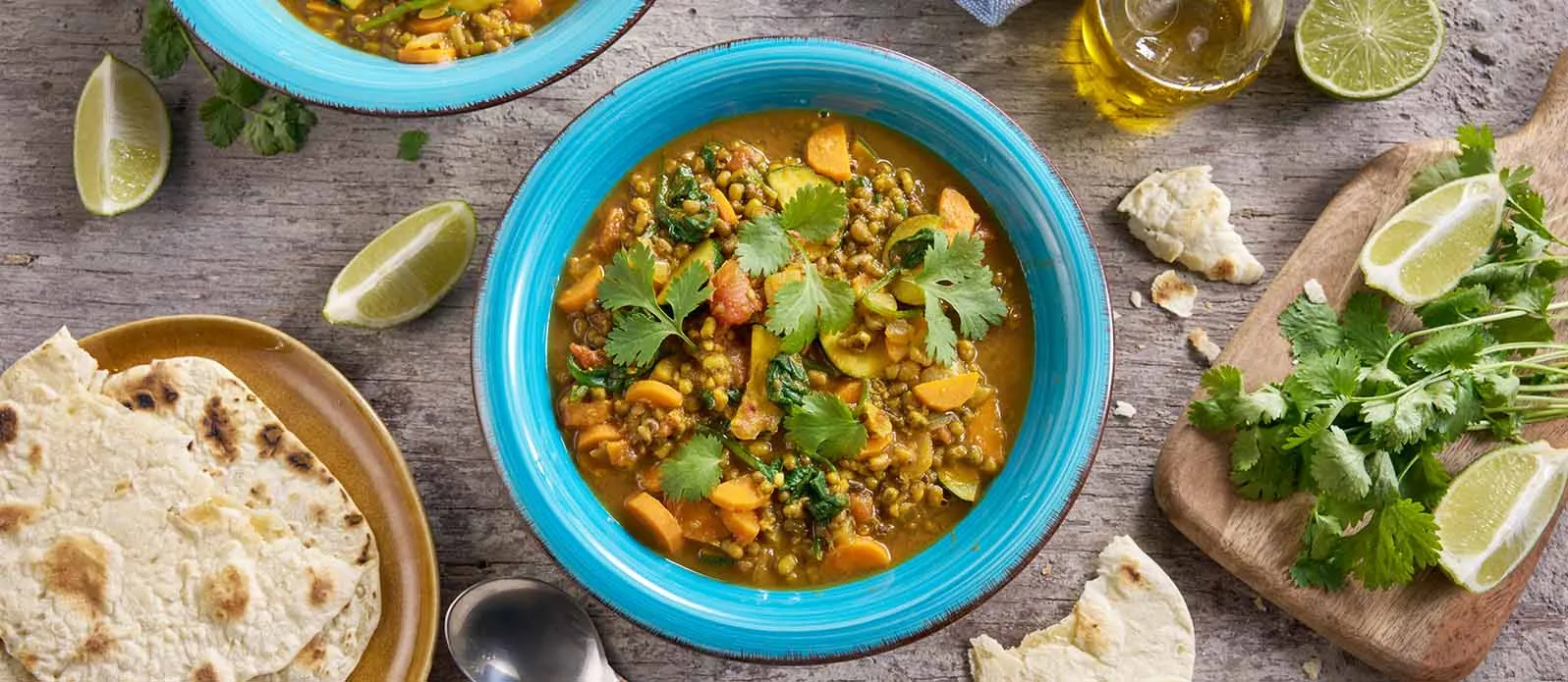 Citrusový mung dál se špenátem