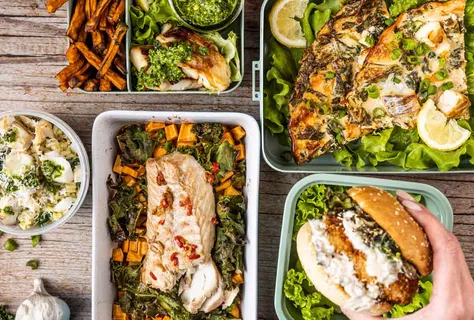 Jídla s rybou, kapustou a batáty