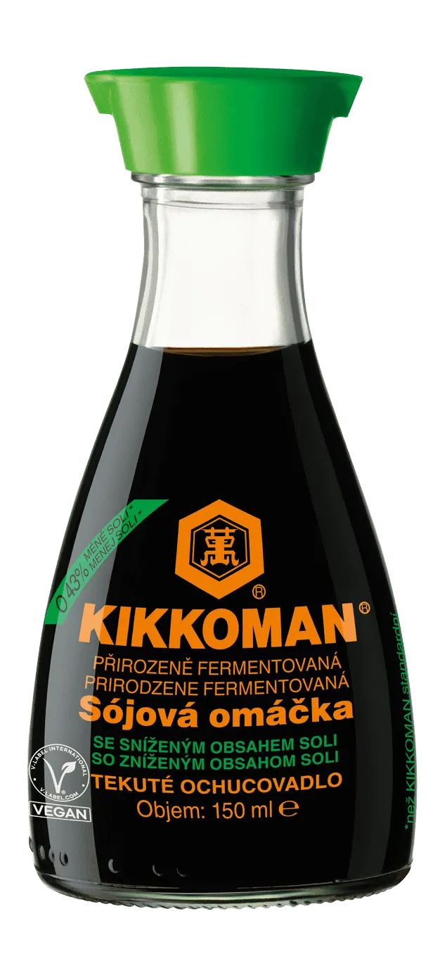 Kikkoman Sójová omáčka přirozeně fermentovaná se sníženým obsahem soli 150 ml dávkovač